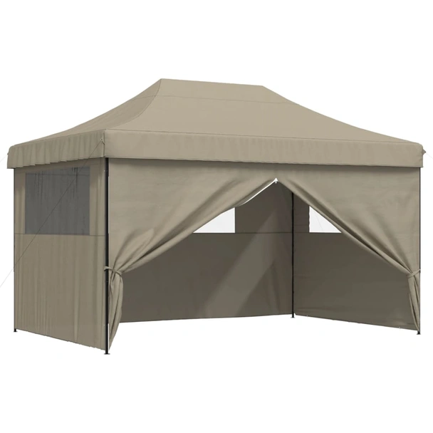 Pop-up парти шатра 4,4 x 2,9 м таупе — оксфорд с PVC — 4 стени — стомана - Image 8