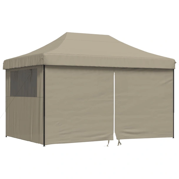 Pop-up парти шатра 4,4 x 2,9 м таупе — оксфорд с PVC — 4 стени — стомана - Image 2