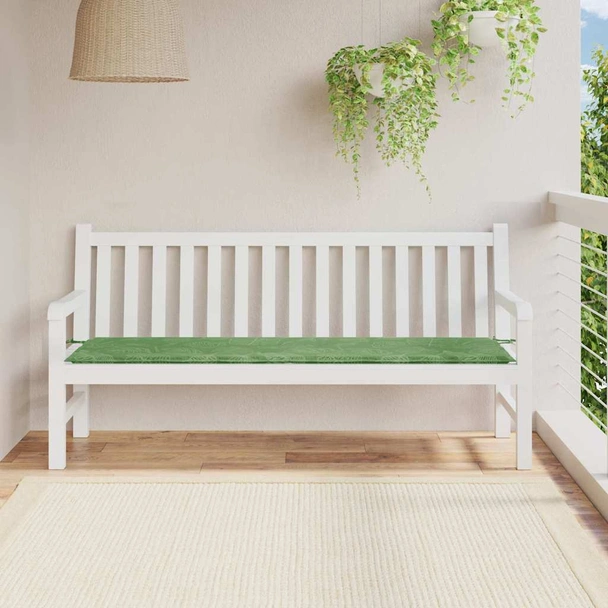 Пад за пейка 150x50x3 см дизайн с листа — оксфорд тъкан