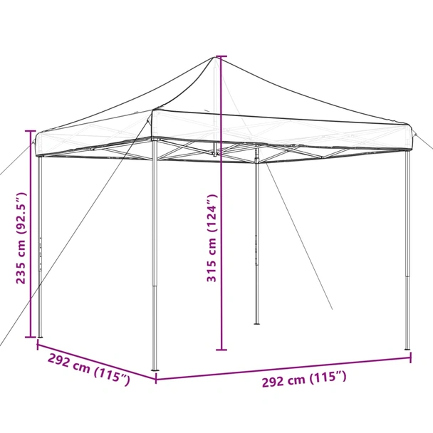 Pop-up парти шатра 2,9 x 2,9 м бежова — оксфорд с PVC — стоманена рамка - Image 9