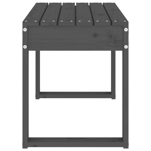 Градинска пейка 80×38×45 см сива — борово дърво масив - Image 4