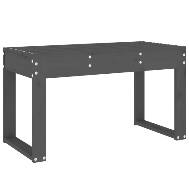 Градинска пейка 80×38×45 см сива — борово дърво масив - Image 5