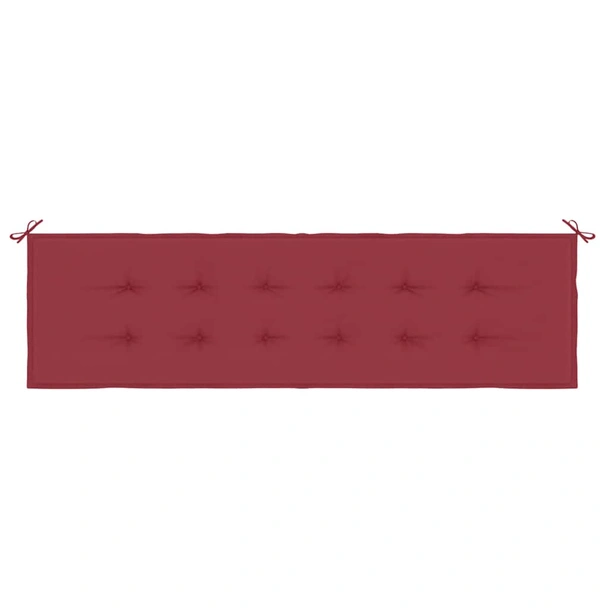 Възглавница за пейка 180x50x3 см виненочервена — оксфорд плат - Image 4