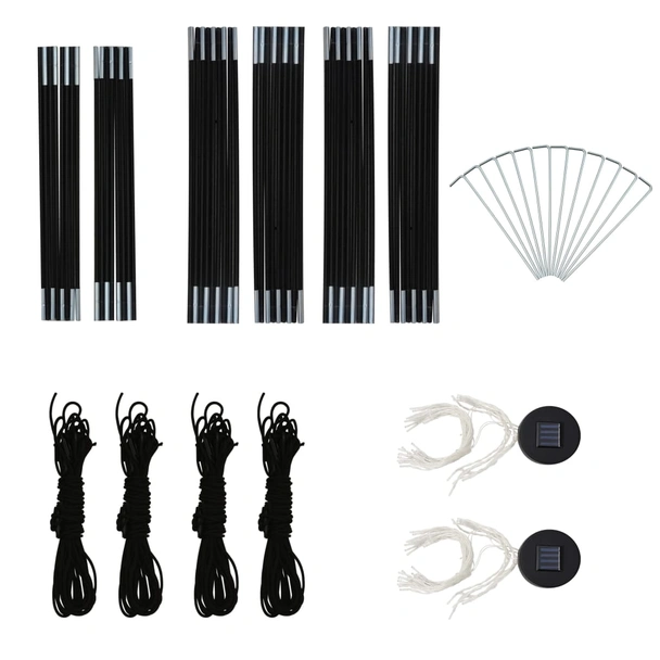 Парти шатра с LED и 4 стени, 3,6x3,6x2,3 м, камуфлаж - Image 12