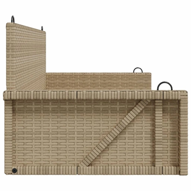 Пейка-люлка 119x56x48 см бежова — PE ратан — стоманена рамка - Image 5