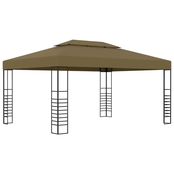Шатра 3 x 4 м таупе — полиестер 180 г/м² — LED стрингове — стомана - Image 3