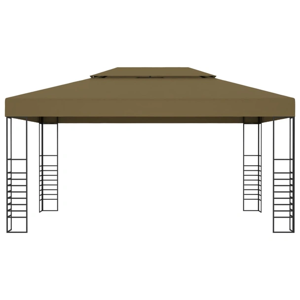 Шатра 3 x 4 м таупе — полиестер 180 г/м² — LED стрингове — стомана - Image 4