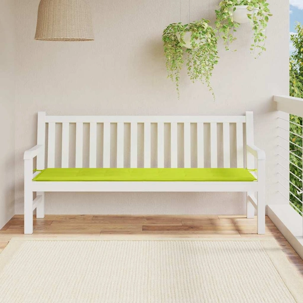 Възглавница за пейка 180x50x3 см яркозелена — оксфорд плат