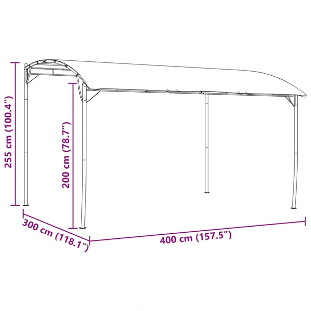 Шатра 4 x 3 м зелена — полиестер с PA 180 г/м² — алуминиева рамка - Image 8