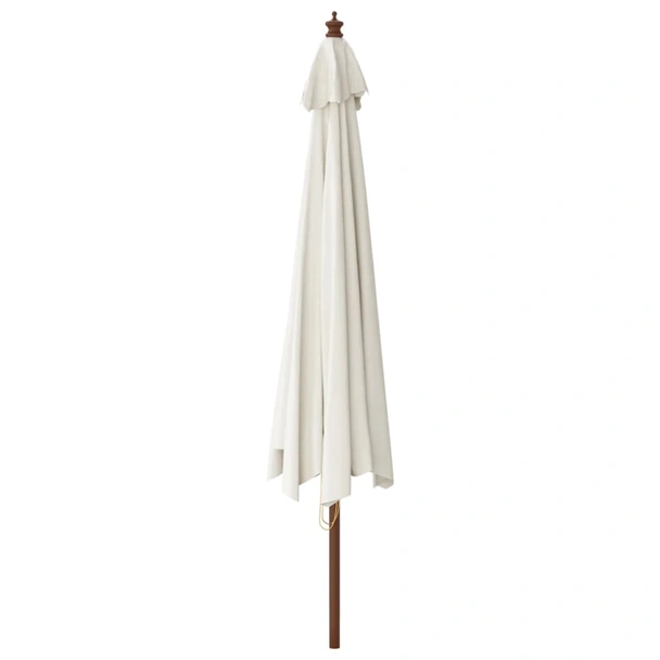 Градински чадър Ø 4 м пясъчен — полиестер — с вентилация — дървен прът - Image 5