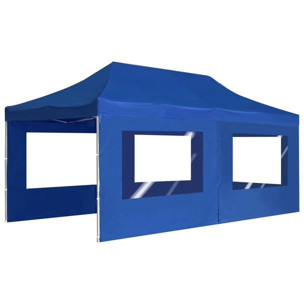 Парти шатра 6 x 3 м синя — оксфорд плат с PVC — със стени — алуминий - Image 3