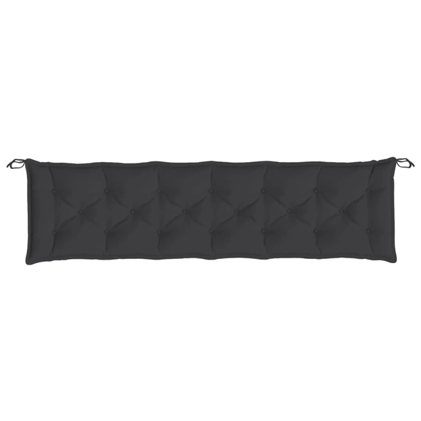 Възглавница за пейка 200x50x7 см черна — оксфорд плат - Image 4