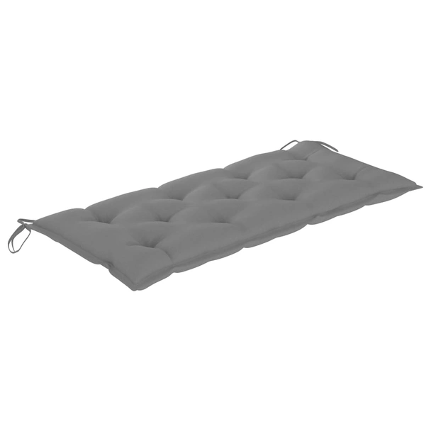 Градинска пейка 120x55x90 см кафява — бамбук — сива възглавница - Image 6