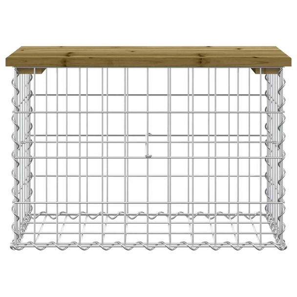 Градинска пейка 63x31,5x42 см — импрегниран бор — с габион - Image 3