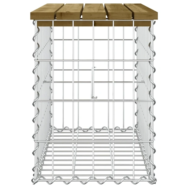 Градинска пейка 63x31,5x42 см — импрегниран бор — с габион - Image 4