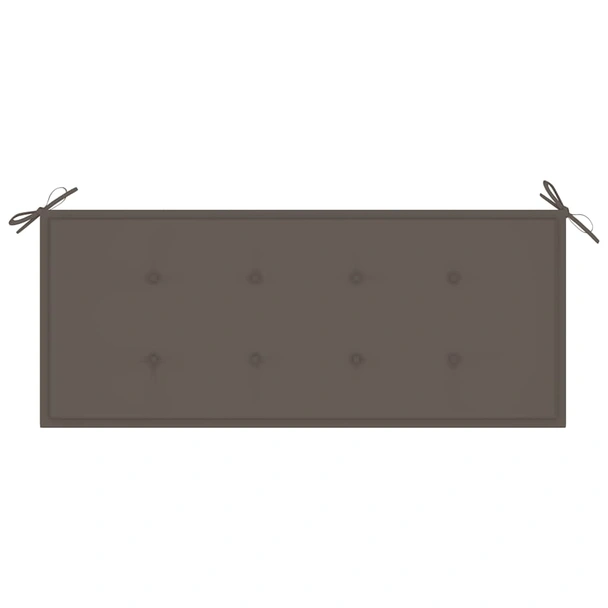 Градинска пейка 120x55x90 см кафява — бамбук — таупе възглавница - Image 6
