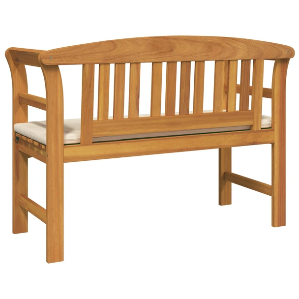 Розова пейка с възглавница 114×46×82,5 см — акация — кремавобяла - Image 6