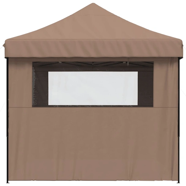 Pop-up парти шатра 4,4 x 2,9 м кафява — оксфорд с PVC — 4 стени — стомана - Image 5