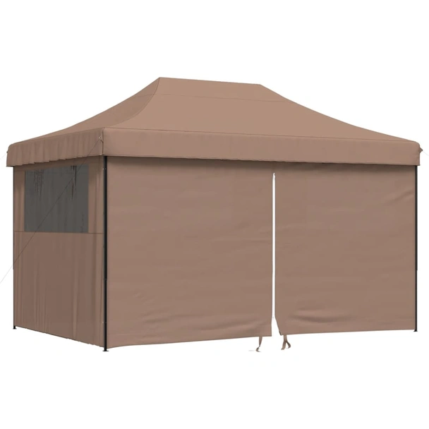Pop-up парти шатра 4,4 x 2,9 м кафява — оксфорд с PVC — 4 стени — стомана - Image 2