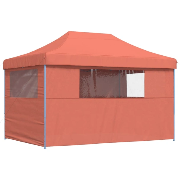 Pop-up парти шатра 4,1 x 2,8 м теракота — оксфорд с PVC — 4 стени — стомана - Image 5
