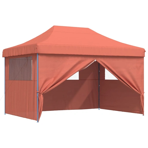 Pop-up парти шатра 4,1 x 2,8 м теракота — оксфорд с PVC — 4 стени — стомана - Image 7