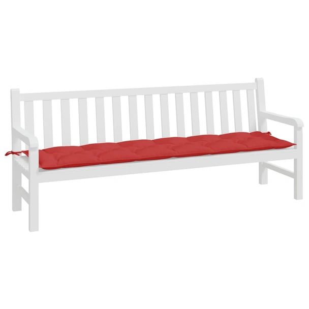 Възглавница за пейка 200x50x7 см червена — оксфорд плат - Image 3