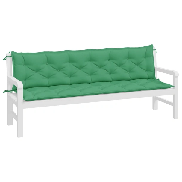 Възглавници за пейка 200x50x7 см, 2 бр — зелени — оксфорд плат - Image 3