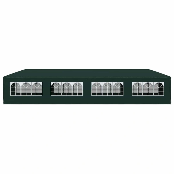 Парти шатра 12 x 3 м зелена — полиетилен  — със страници — стомана - Image 4