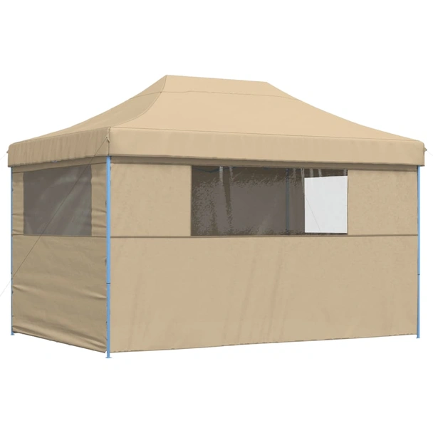 Pop-up парти шатра 4,1 x 2,8 м бежова — оксфорд с PVC — 4 стени — стомана - Image 5