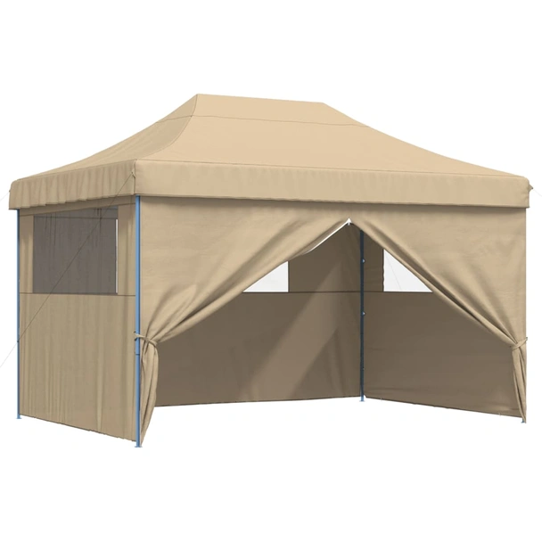 Pop-up парти шатра 4,1 x 2,8 м бежова — оксфорд с PVC — 4 стени — стомана - Image 7
