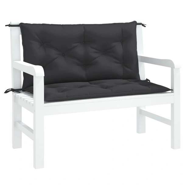 Възглавници за градинска пейка 2 бр. 100x50x7 см черни — оксфорд плат - Image 3