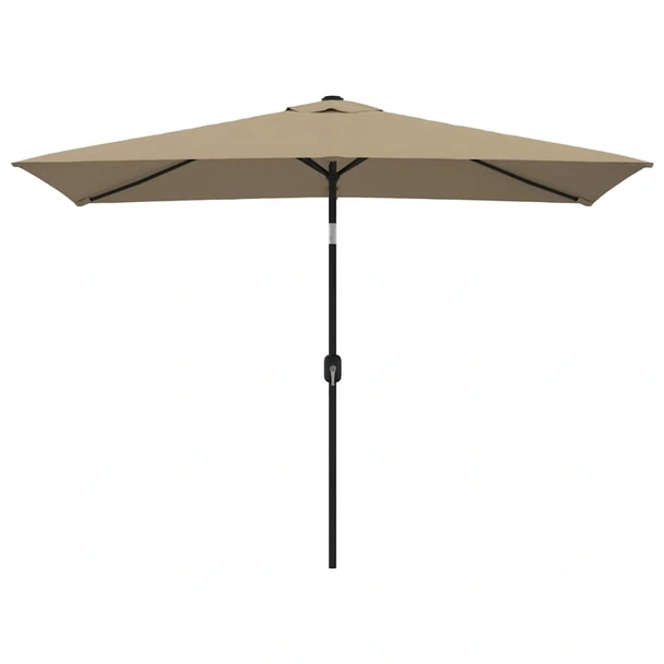 Градински чадър 3 × 2 м таупе — полиестер — с манивела — стоманен прът - Image 2