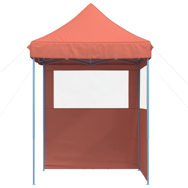 Pop-up парти шатра 2 x 2 м теракота — оксфорд с PVC — 2 стени — стомана - Image 3