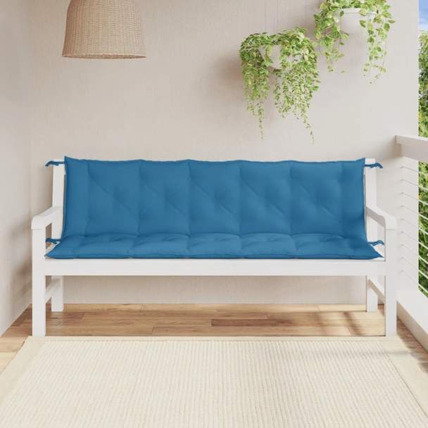 Възглавници за пейка 180x50x7 см сини — комплект 2 бр - Image 3