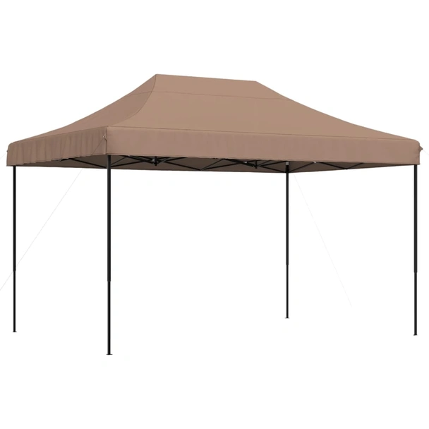Pop-up парти шатра 4,1 x 2,8 м кафява — оксфорд с PVC — стоманена рамка - Image 2
