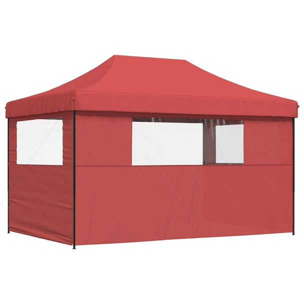Pop-up парти шатра 4,4 x 2,9 м бордо — оксфорд с PVC — 3 стени — стомана - Image 5