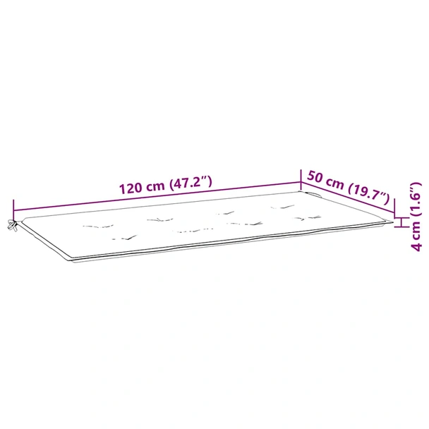 Възглавница за пейка 120x50x4 см с десен листа — оксфорд плат - Image 7