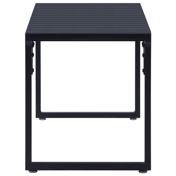 Градинска пейка 120,5×40×45 см черна — PS дъска — желязна рамка - Image 3