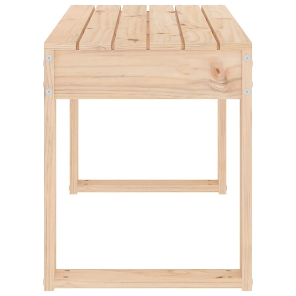 Градинска пейка 80×38×45 см кафява — борово дърво масив - Image 4