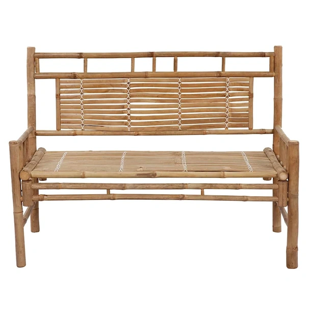 Градинска пейка 120x55x90 см кафява — бамбук — черна (4 см) - Image 3