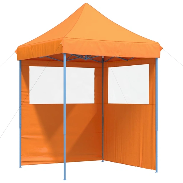 Pop-up парти шатра 2 x 2 м оранжева — оксфорд с PVC — 2 стени — стомана - Image 2