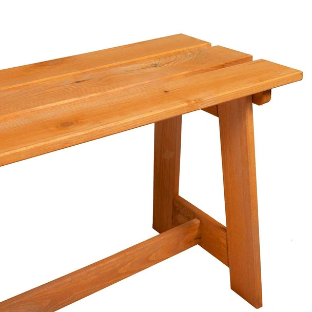 Външна пейка 119 × 37 × 47 см кафява — солидно борово дърво боядисано - Image 7