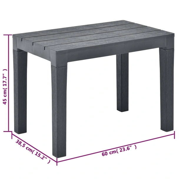Градински пейки 60 × 38,5 × 45 см антрацит — полиетилен — 2 бр - Image 6