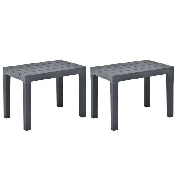 Градински пейки 60 × 38,5 × 45 см антрацит — полиетилен — 2 бр
