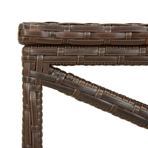 Градинска пейка 120 × 40 × 43 см кафява — PE ратан — стоманена рамка - Image 5