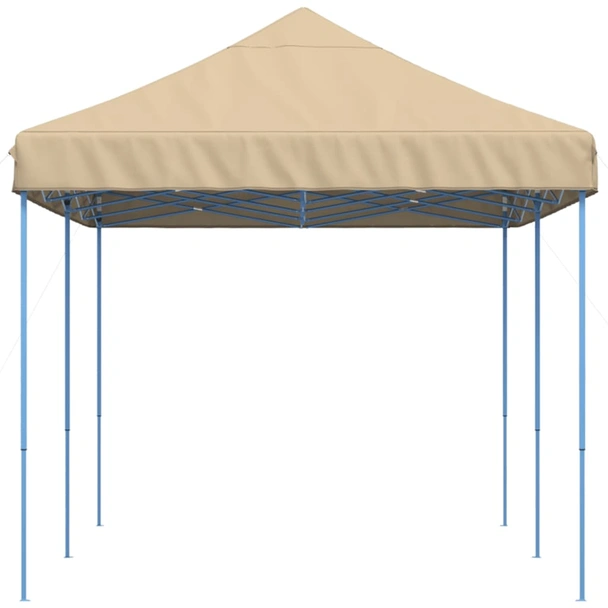 Pop-up парти шатра 5,8 x 2,9 м бежова — оксфорд с PVC — стоманена рамка - Image 5