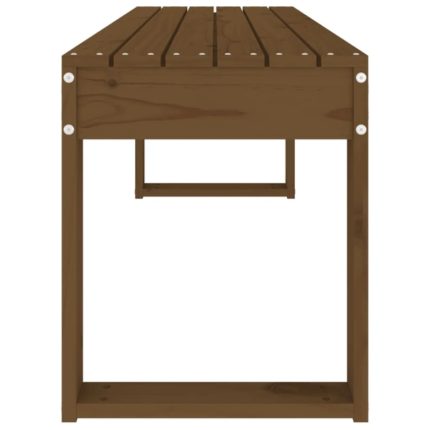 Градинска пейка 110×38×45 см меденокафява — борово дърво масив - Image 4