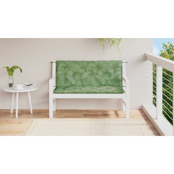 Възглавници за пейки 2 бр 120x50x7 см на листа — полиестер - Image 3