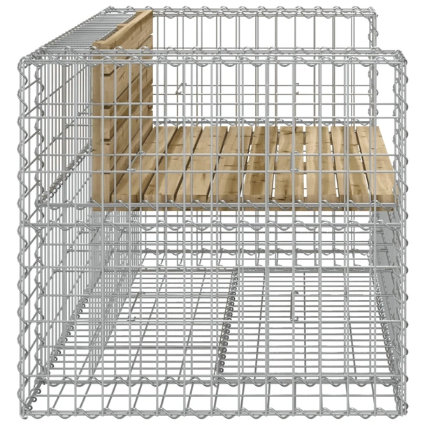 Градинска пейка 143x71x65,5 см — импрегниран бор — с габион - Image 4