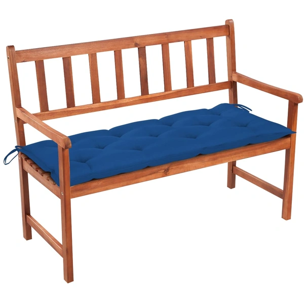 Градинска пейка 120x50x90 см кафява — акация масив — синя (7 см)